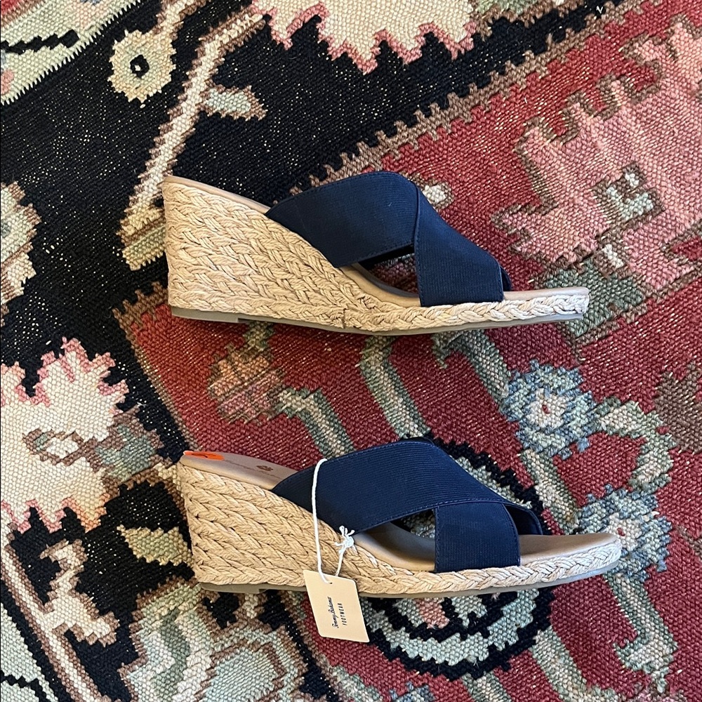 NWT Tommy Bahama Suzette Braided Wedge Espadrille Wedge Slip On Sandals - Picture 2 of 7